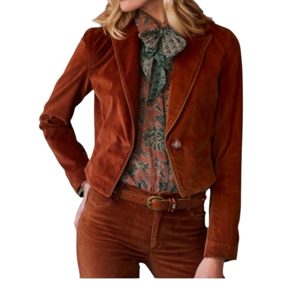 Peruvian Connection Jackets & Blazers - Peruvian Connection Hidalgo Velveteen Jacket Whiskey Size 8